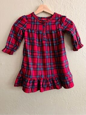 Family Pajamas Red Plaid Nightgown Dress